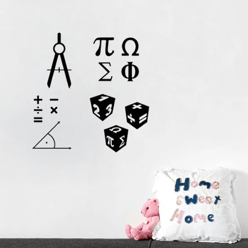 Mathematics Symbols Sign Wall Stickers Kids Children Room Decoration Study Room Wallpaper Poster Home Decor Vinyl Murals