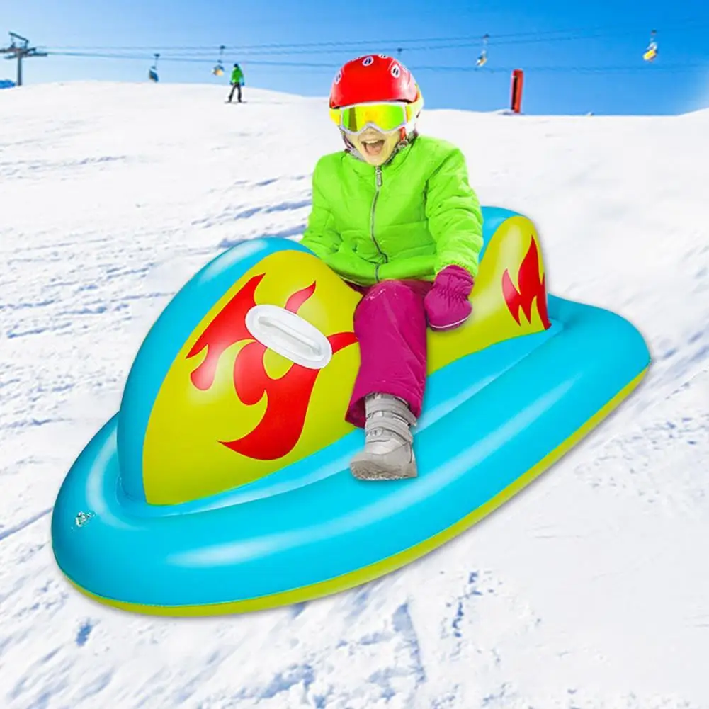 Inflatable Snow Sled Operating Handle  Beautiful Winter Activities Sledding Tube Convenient Snow Sled Cold-resistant for Adults