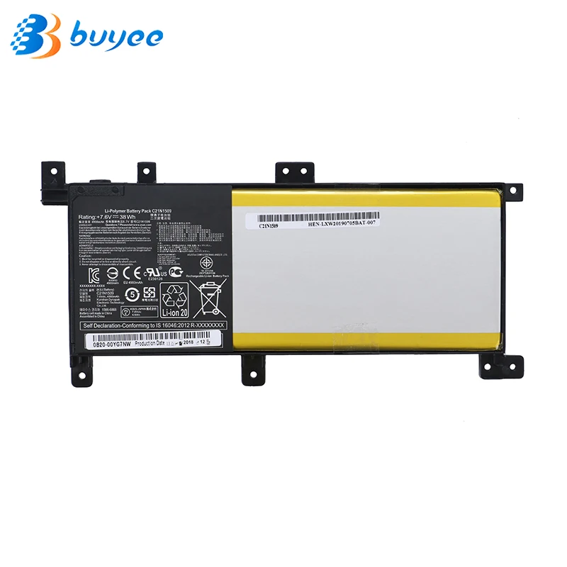 New C21N1509 Original Laptop Battery For ASUS Vivobook X556UA X556UB X556UF X556UJ K556U K556UA A556U A556UA 7.6V 38wh 5000mAh