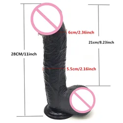 Black Giant Realistic Dildo with Strong Suction Cup Super Huge Dildos Big Glans Artificial Penis 6cm Thick Dick Adult Sex Toys