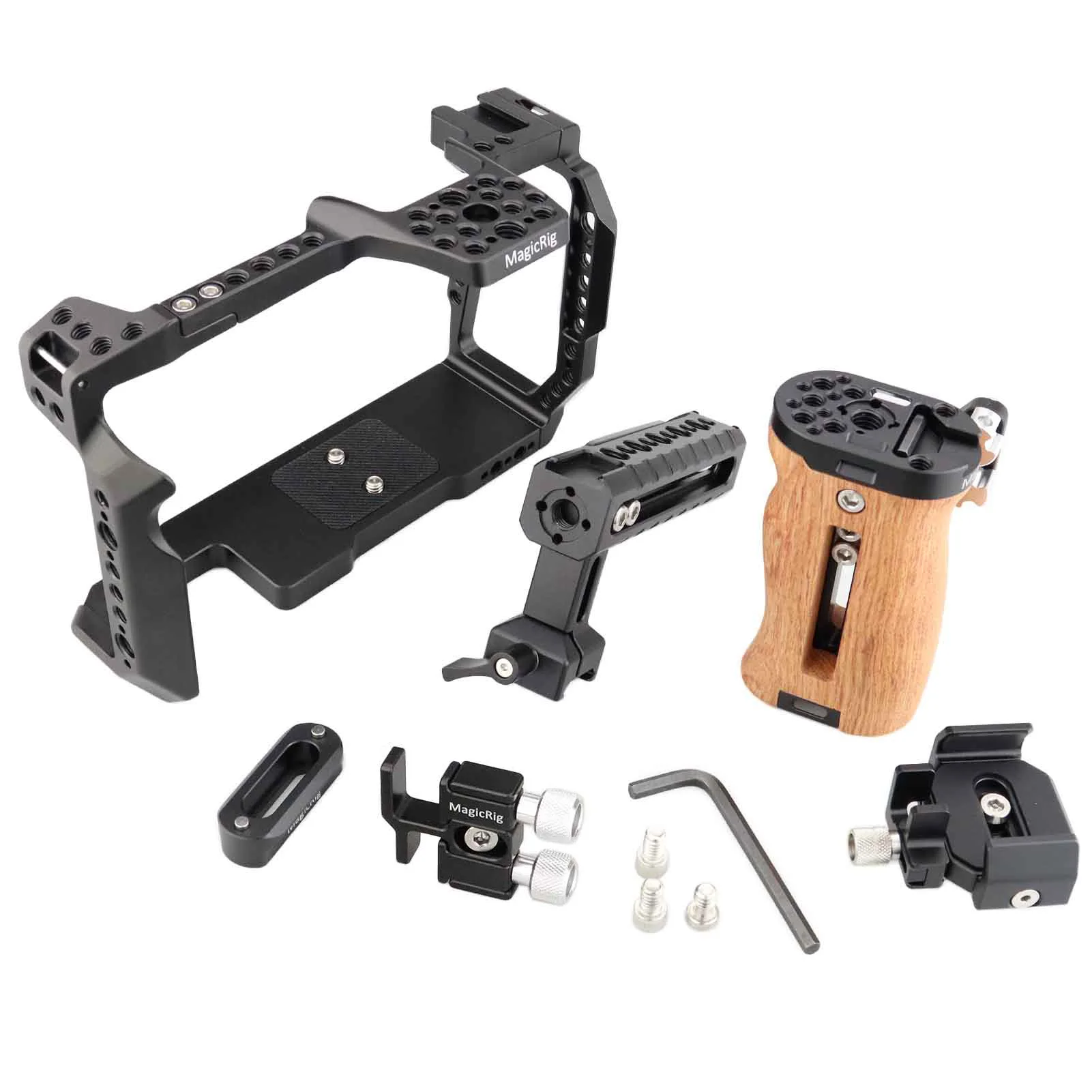 Kit gabbia MAGICRIG per BlackMagic BMPCC 6K Pro, con maniglia superiore NATO, guida NATO, maniglia laterale, supporto SSD, blocco cavo HDMI/USB-C