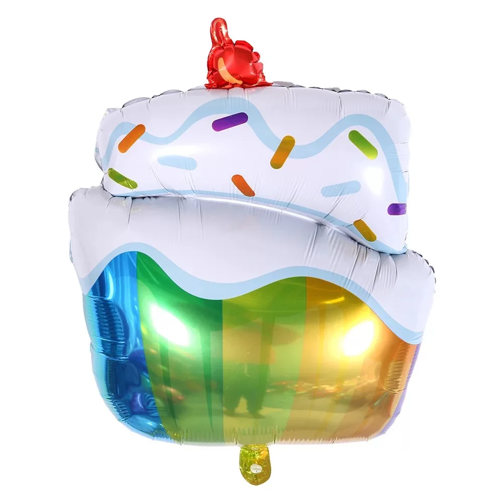 New Rainbow Color Candy Cake Aluminum Film Balloon Children\'s Day Toy Birthday Party Baby Shower Decoration