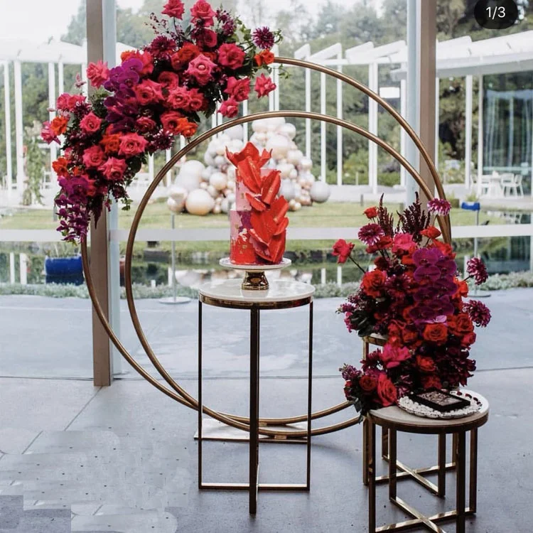 1 circle and 2 table  Wedding Backdrop Arch for Wedding Stage Decoration senyu1830