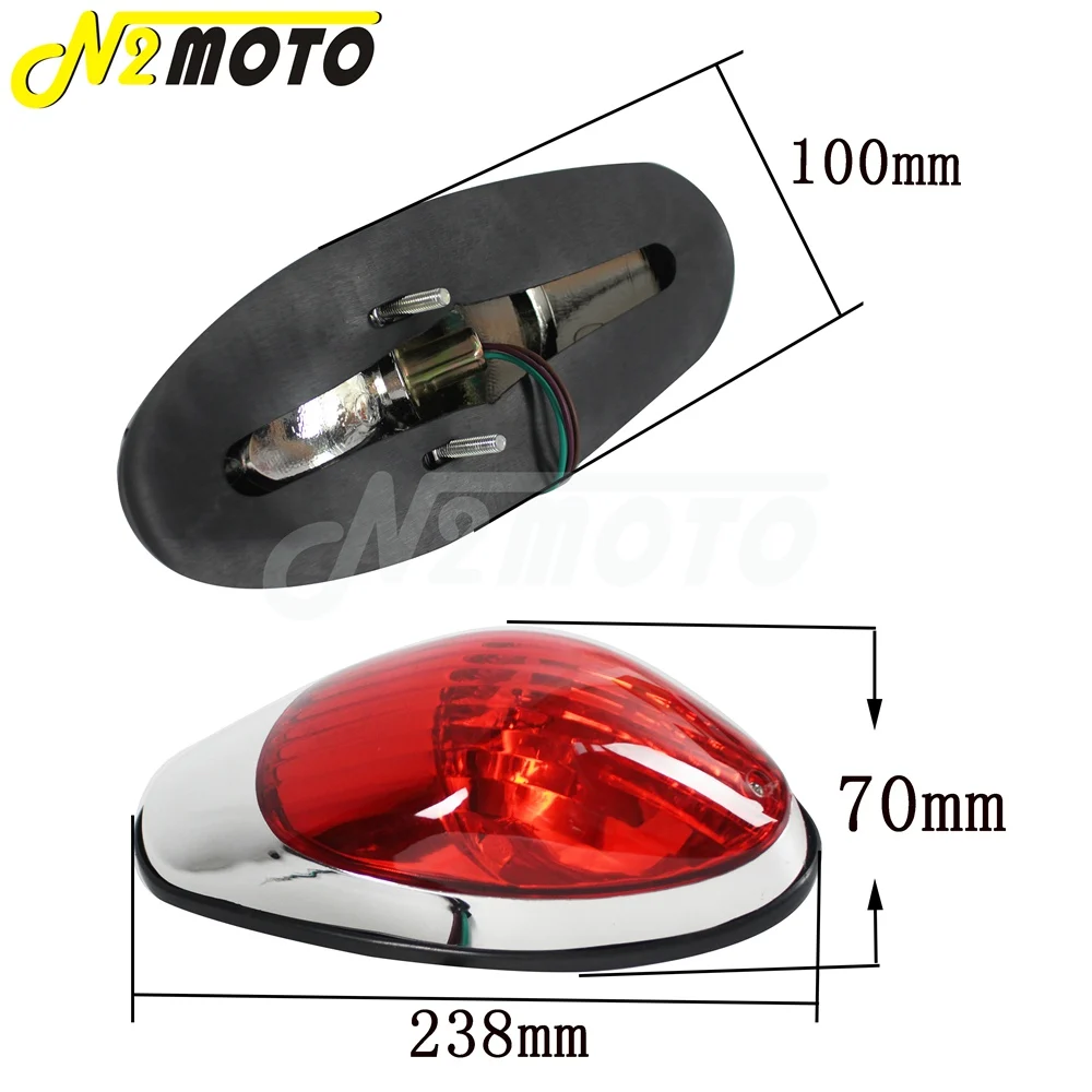 1 X Motorcycle Rear Tail Stop Red Light Lamp For Yamaha Suzuki Honda Kawasaki Vulcan 900 1500 Classic VN900C Crusiser Taillight