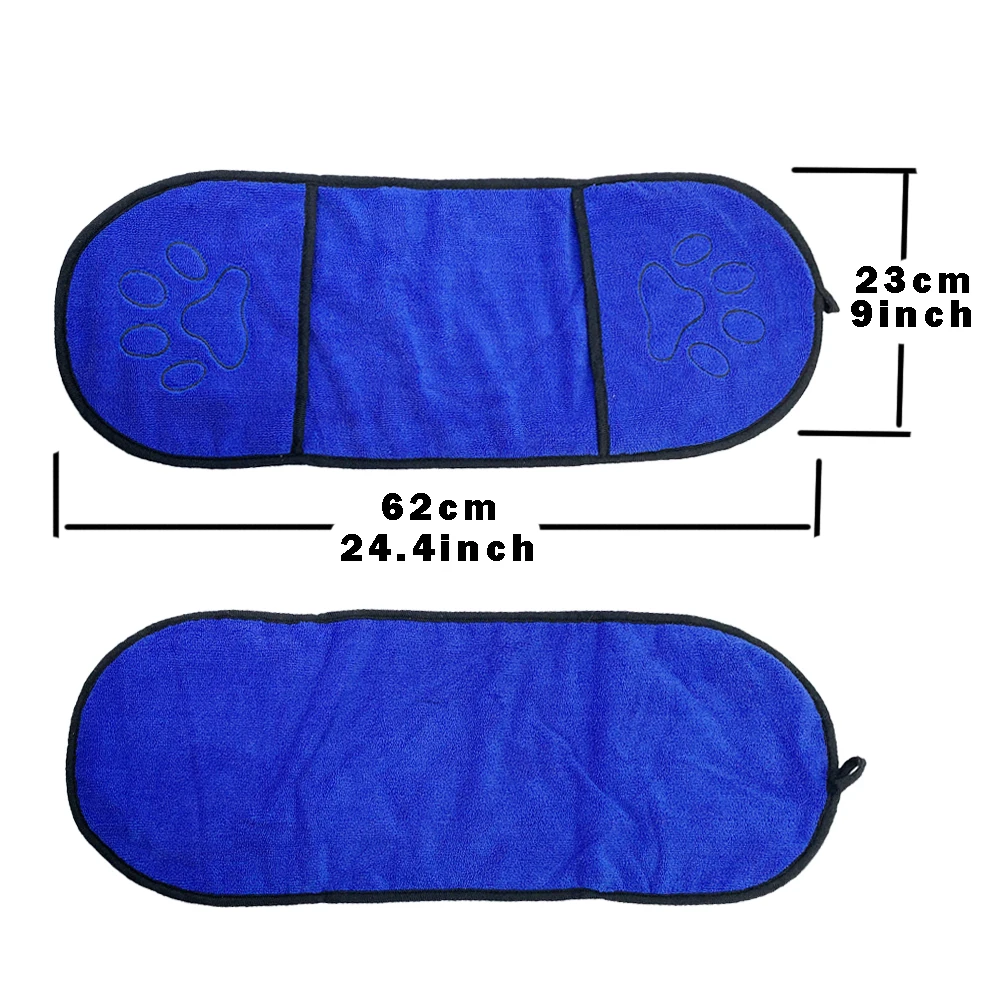 Dog Towel Microfiber Strong Water Absorption Pet Towel For Cat Small Dog Puppy Dog Bath Towel Pet Drying Blanket With Pocket - Image 5