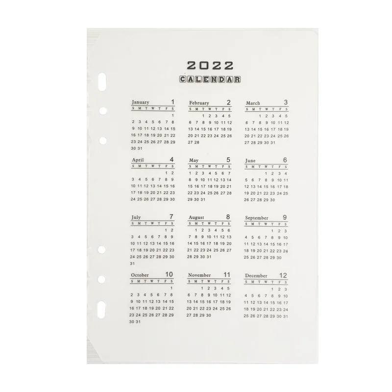 A5A6 Loose-leaf 2025 Calendar Divider And Baffle PP Transparent Matte Loose-leaf Universal Notebook Divider Accessories