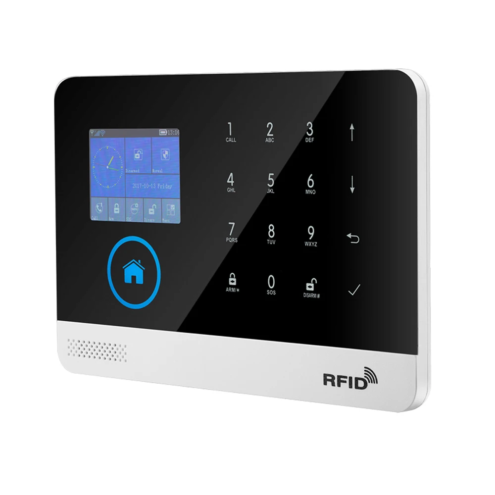 Home Security 433MHz Wireless WiFi GSM Alarm System SIM RFID Card Touch keypad APP Control Disarm PIR Motion Detector Door Senso