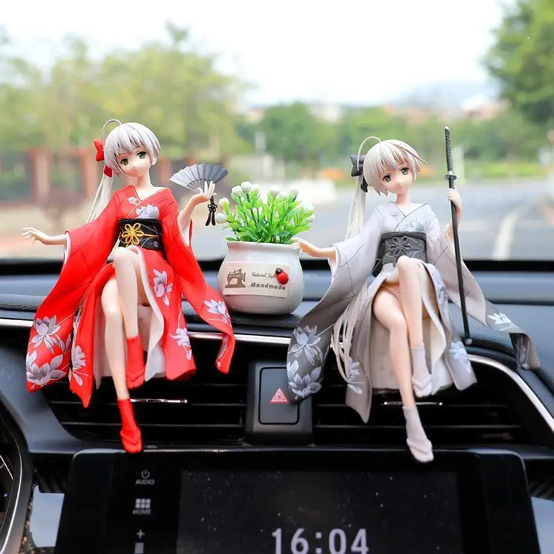 Car Decoration Cartoon Characters Anime Kimono Kasugano Sora Action Figure Model Ornaments Auto Interior Accessories Girl Gifts