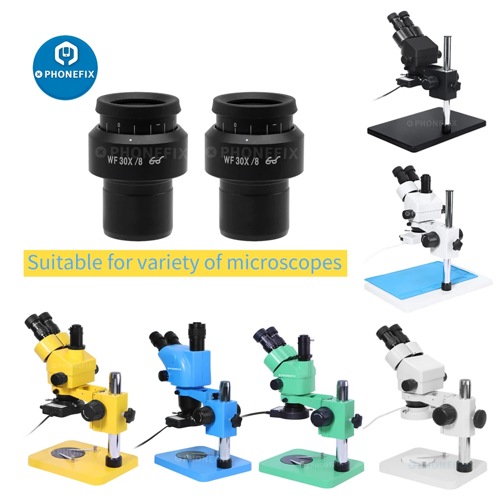 1/2 pz WF30X/8 Super Wide-Field oculare High Eye Point microscopio oculare piano diottria regolabile per microscopio Stereo