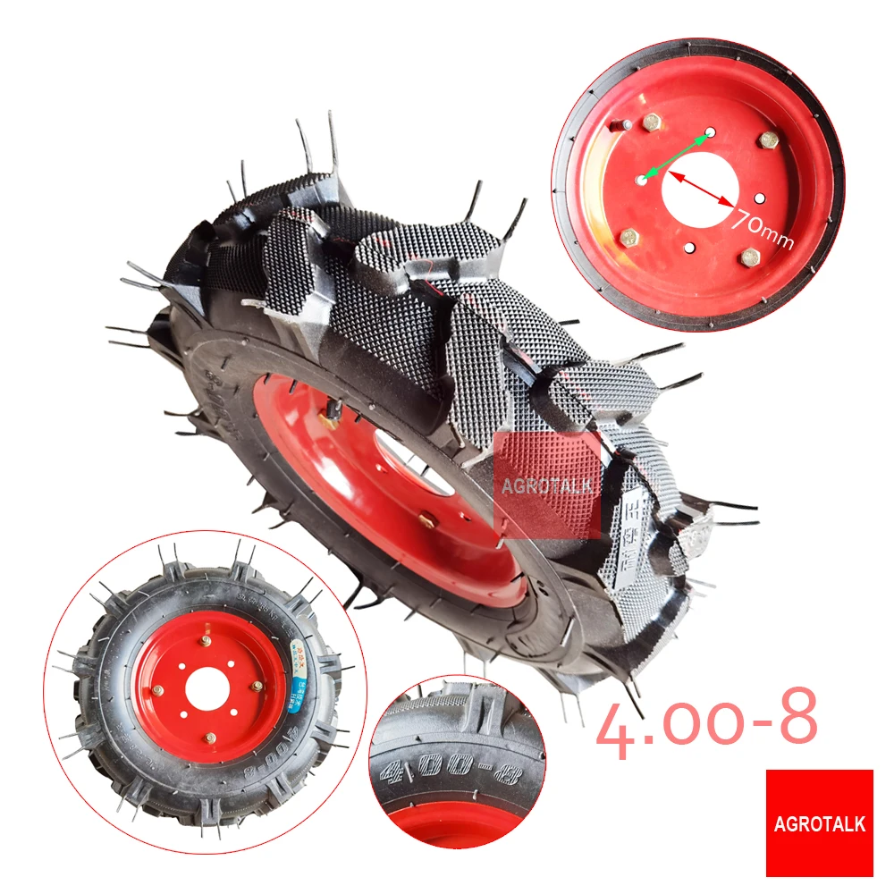 Tyre with Tube 4.00-8 assembly for small wheeled inplement