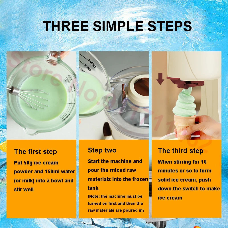 Máquina de helado de servicio suave para el hogar, 220V, automática, para hacer helados, postre de frutas, batidos y batidos