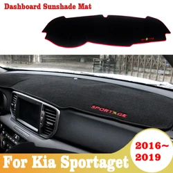 For Kia Sportage 4 2016-2018 2019 2020 2021 Car Dashboard Cover Avoid Light Pad Instrument Platform Desk Carpets Mat Accessories