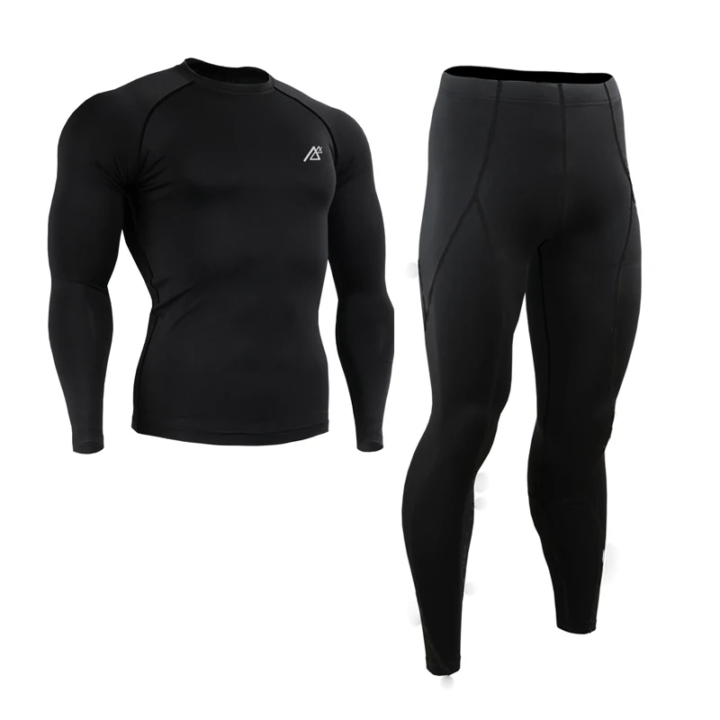 Winter Men Fleece Compression Shirts Long Sleeve Cycling Base Layer Under Skin Tights Clothing Gym Training/Outdoor Sport