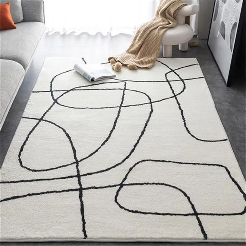 Minimalist Line Carpets For Living Room Home Soft Rugs Bedroom Sofa Coffee Table Nordic Floor Mat Kids Tatami Crawling Area Rug