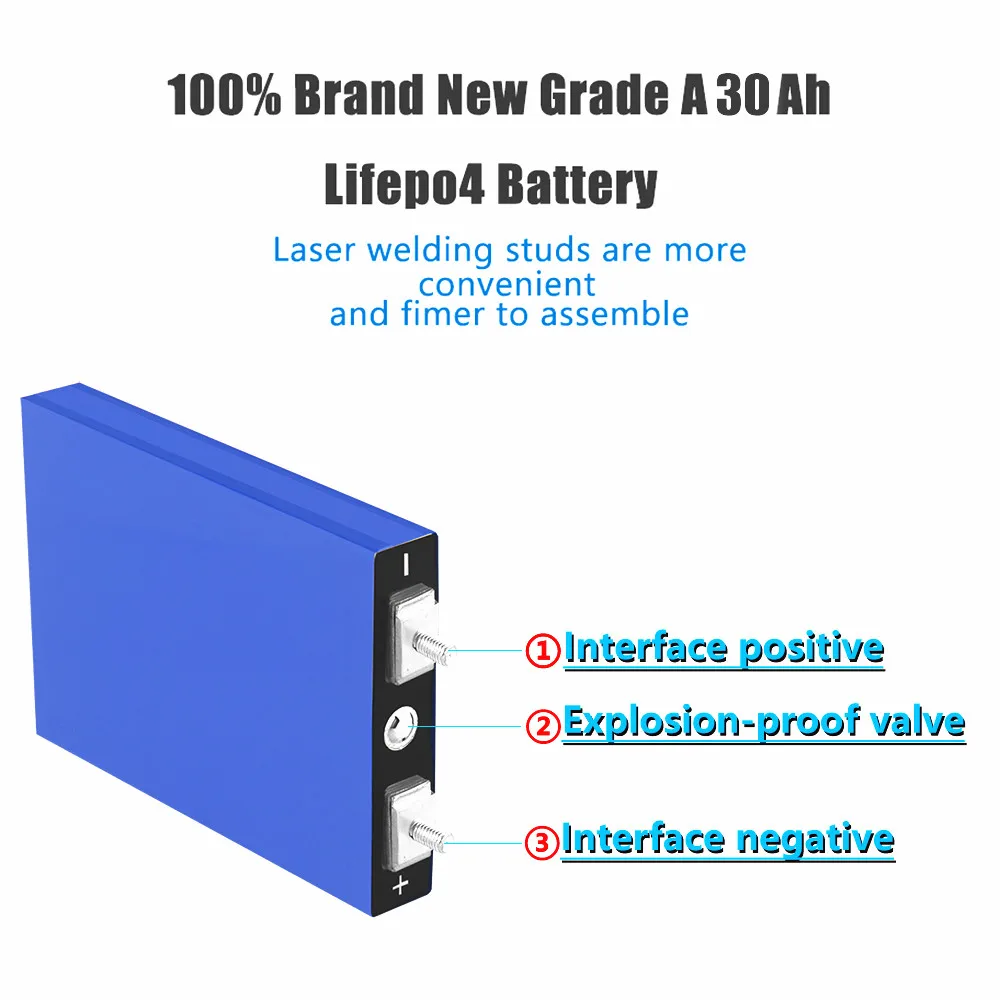 LiitoKala 30Ah 3.2V Lifepo4 Battery Pack 4S 12.8V for Solar Motorcycle Electric Vehicle Lithium Iron Phosphate 1-4PCS Set