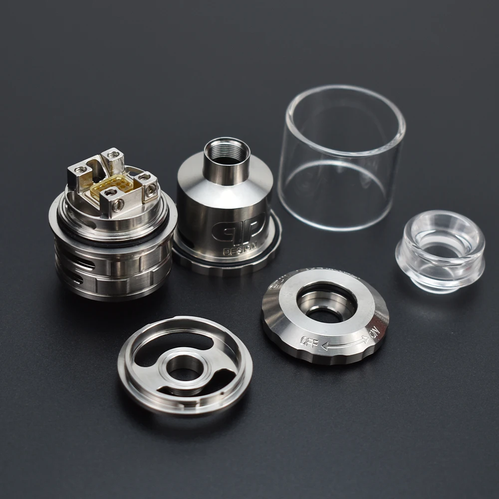 QP Designs Fatality M25 RTA 316SS ด้านบนบรรจุ Rebuildable Vape 4Ml/5.5Ml ความจุ25มม.ม้วนหรือ Dual Coils Atomizer