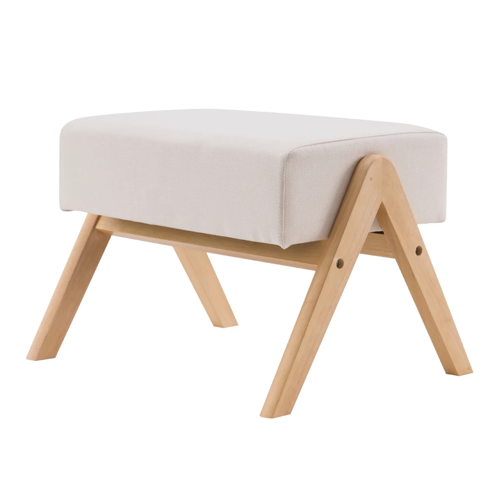 (50x25x40cm) Footrest Stool  Rocking Chair  Footrest Stool  Nordic A-type Beige US Warehouse