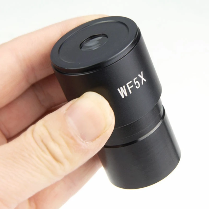 Ocular de microscopio estéreo WF5X, lente óptica gran angular, tamaño de montaje de 30mm/30,5mm, campo de visión, 20 mm w, 2 piezas