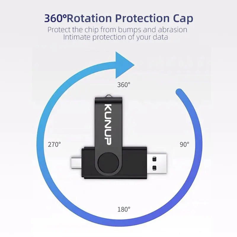 Type-c Two-in-One USB Flash Drive 16G 32G 64G 128G Computer Mobile Phone Dual-Use USB Flash Drive Rotating USB 3.0 Business