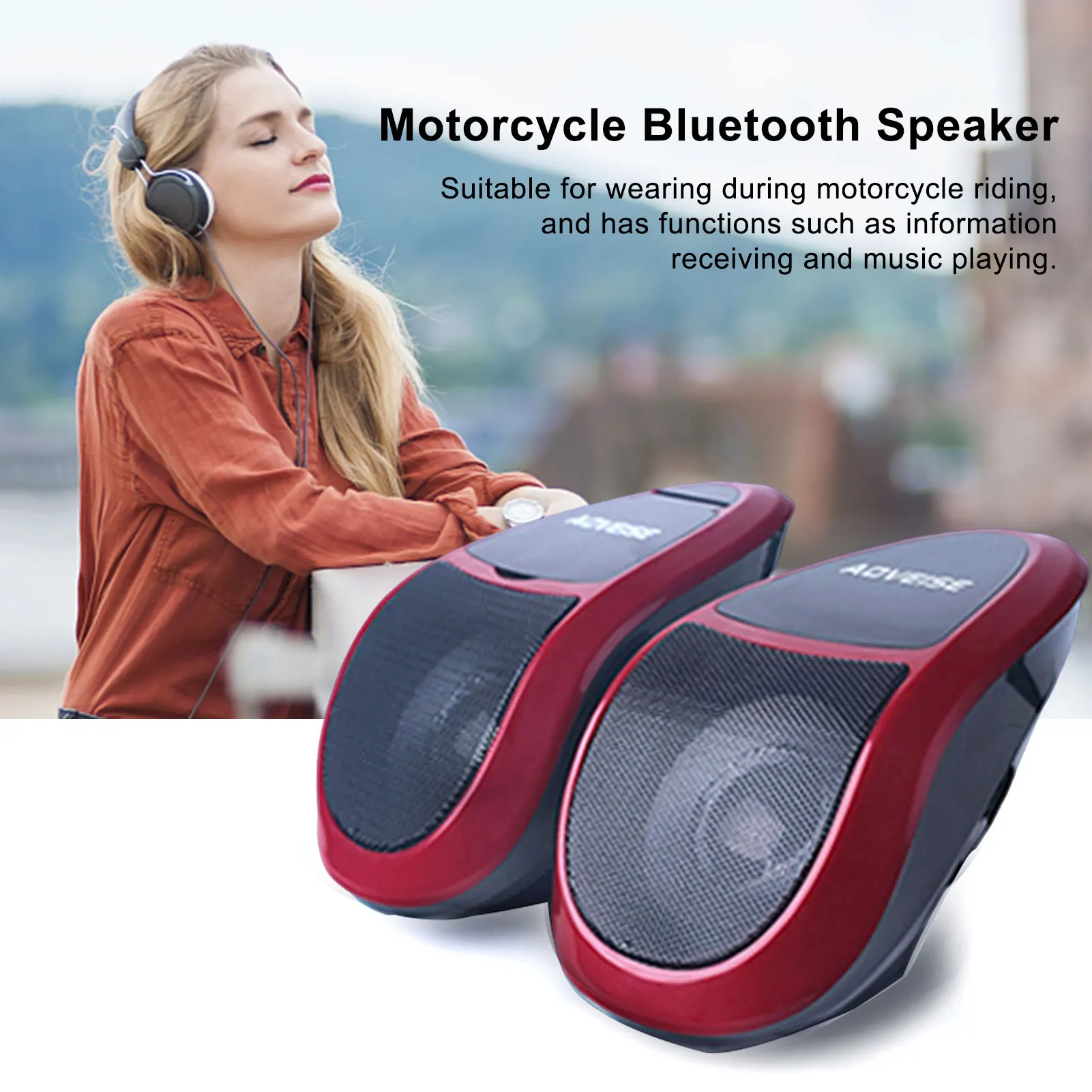 Motorcycle Bluetooth Speakers Waterproof Stereo Audio Amp System Bluetooth playback, FM radio, U disk playback