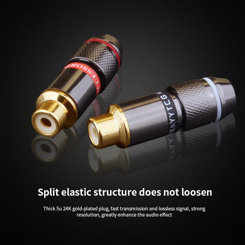 4pcs 24k connettore RCA femmina placcato in oro connettore cavo Audio adattatore RCA femmina per connettori Audio Video fai da te connettori spina Rca