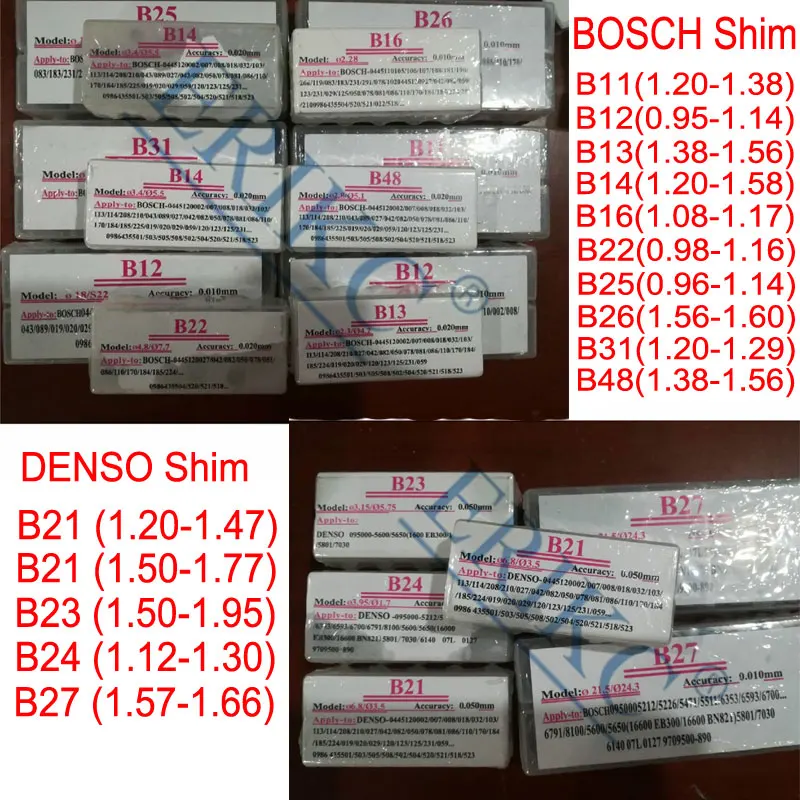 Gaskets Injector Shims B11 B12 B13 B14 B16 B22 B25 B26 B31 B48 B21 B23 B24 B27 Diesel Injector Nozzle Washer for Bosch Denso