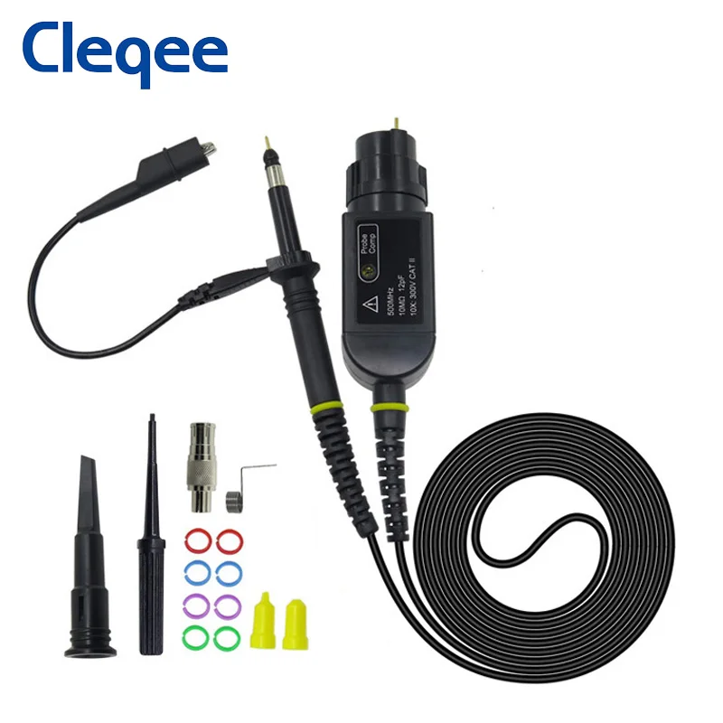 Cleqee P6500 500MHz Tektronix Oscilloscope Probe 10X 300V Test Probe For Oscilloscope Signal Generator HP 1PC