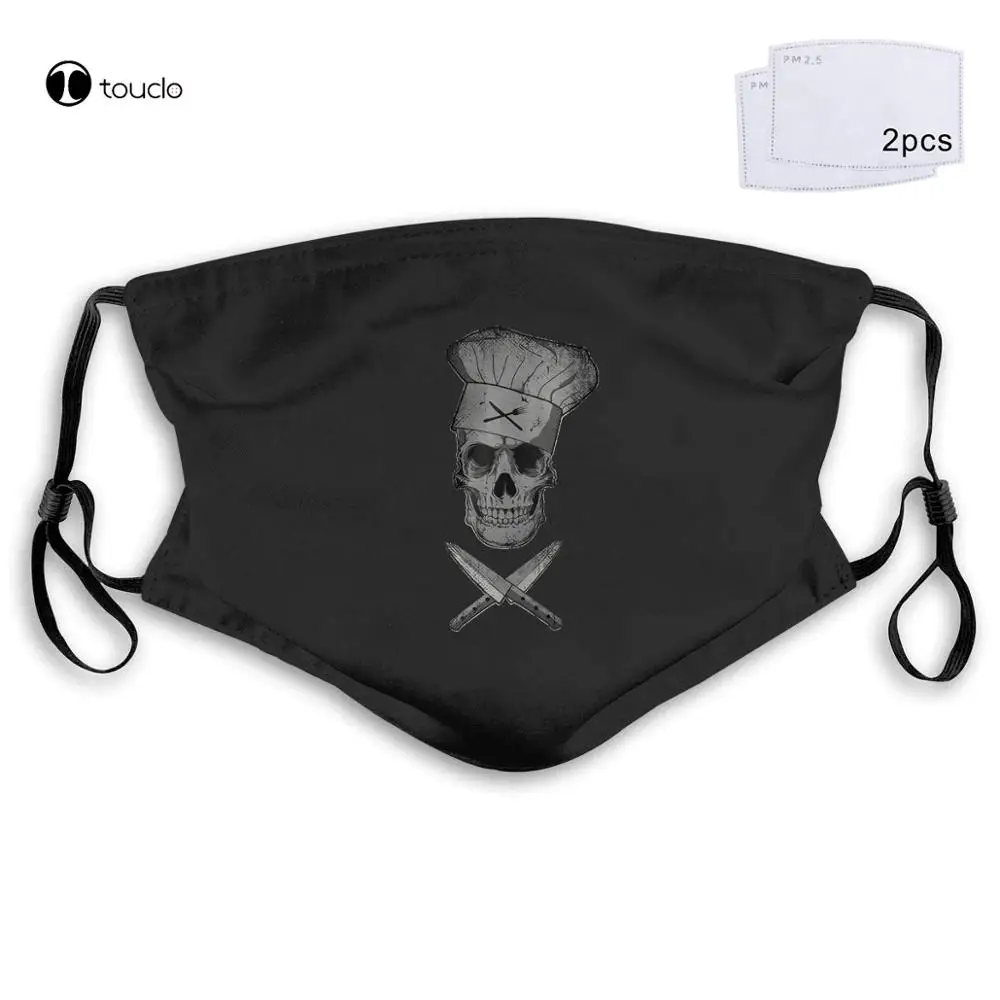 Chef Skull Cook Skull Chef Stranger maschera per il viso filtro tasca panno riutilizzabile lavabile