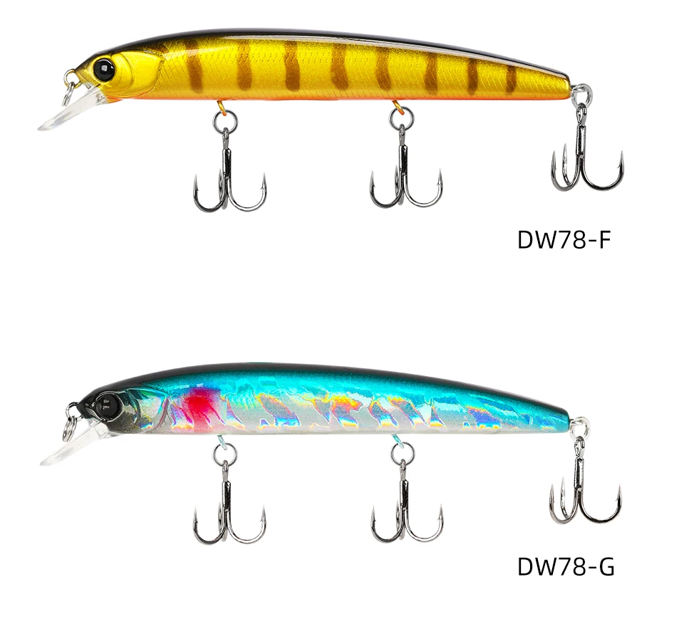TSURINOYA 92SP Aussetzung Minnow Angeln Lockt DW78 92mm 9g 3 Haken Künstliche Harten Köder Lange Casting Hecht Köder – Detail 18