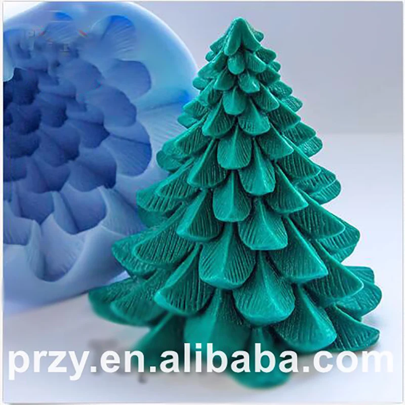 

3D Christmas Tree Shape Silicone Mold DIY Decorating Christmas Tree Gifts Mould Soap Candle Silica Gel Resin Fondant Cake Crafts