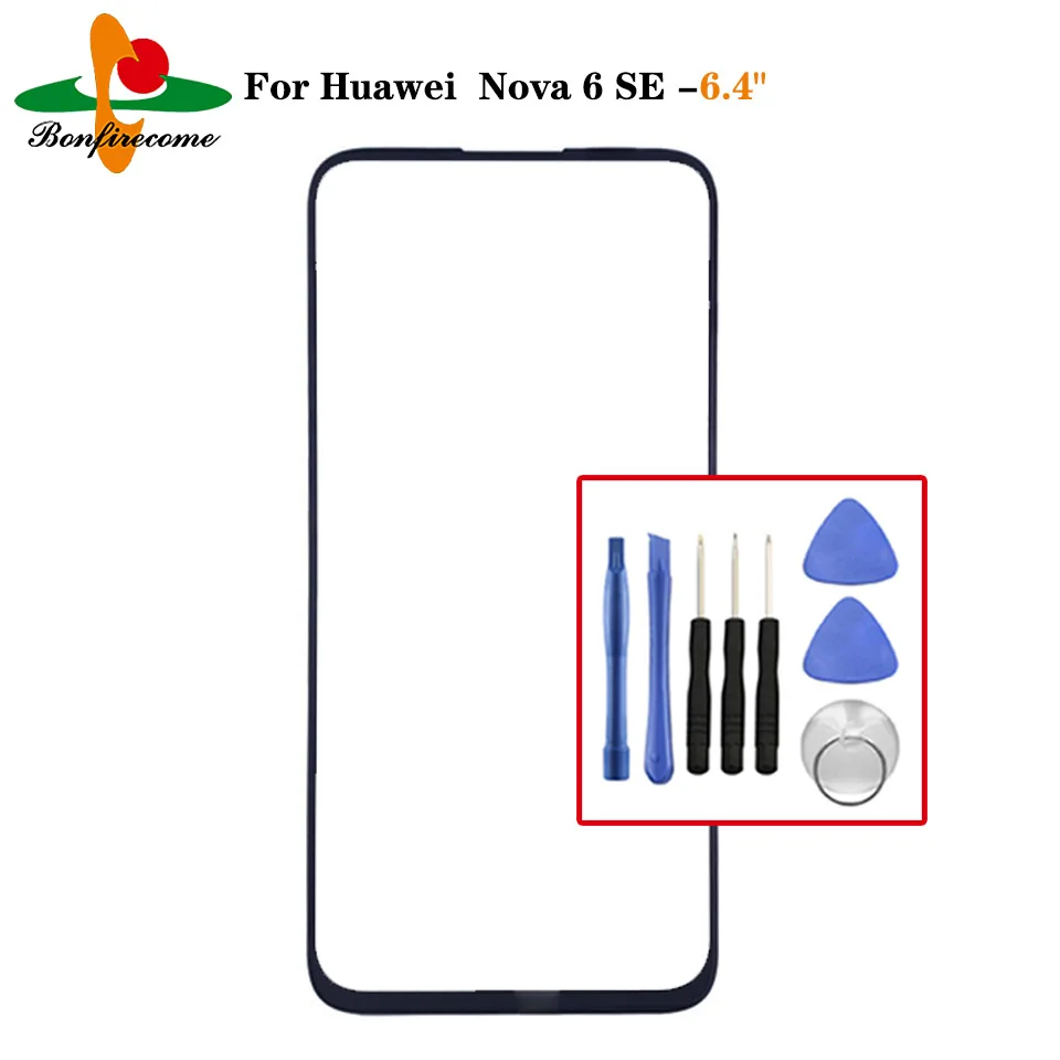 For Huawei Nova 6 SE JNY-AL10 Front Touch screen Panel LCD Display Outer Screen Glass Cover Lens Replacement