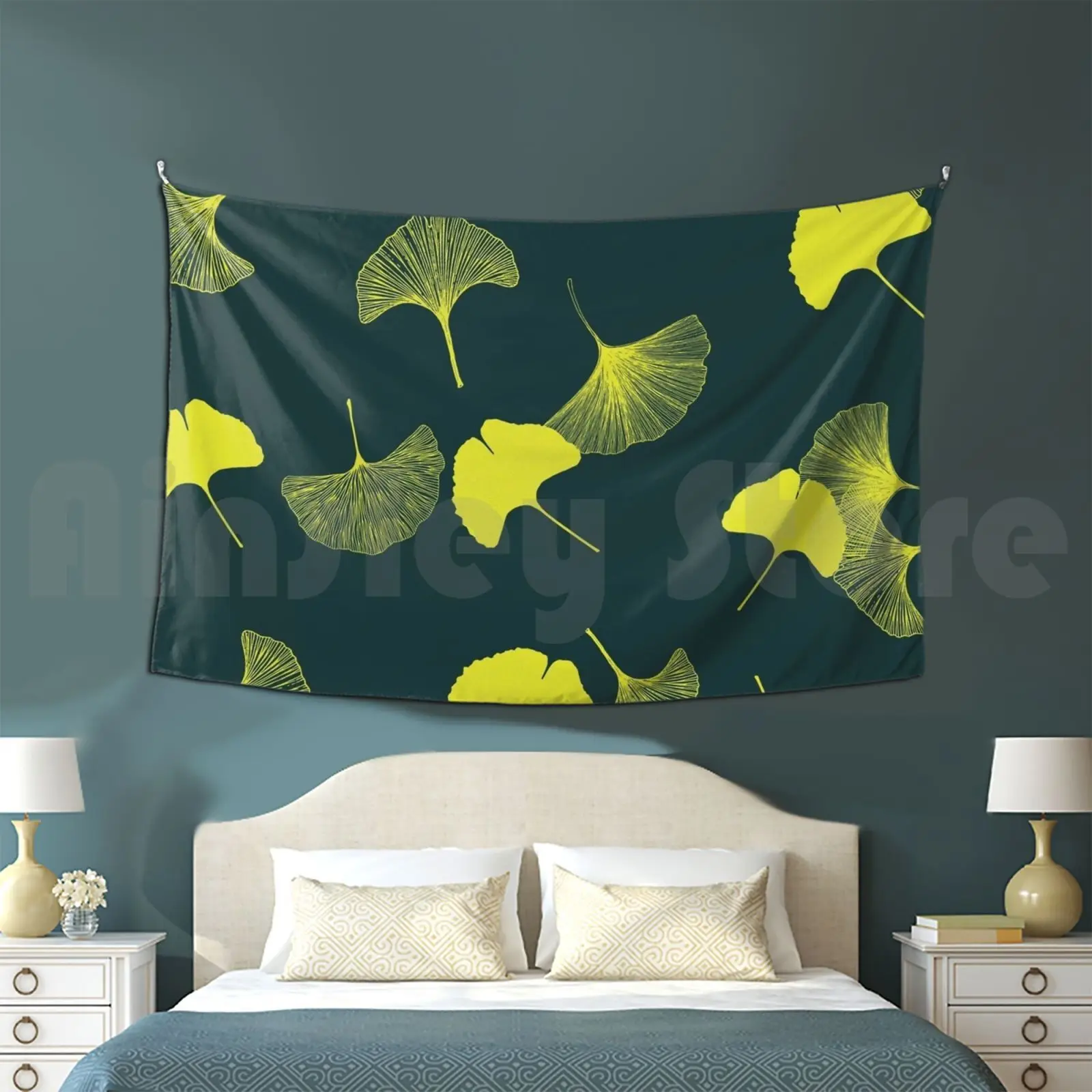 Ginkgo Leaves Tapestry Background Wall Hanging Ginkgo Leaf Leaves Nature Plant Flora Exotic Tree Floral Biloba