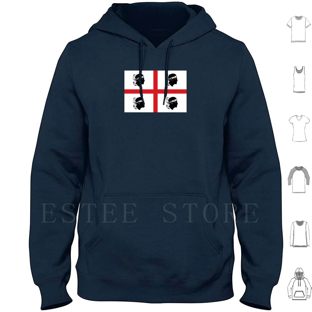 Sweat à capuche à manches longues, drapeau de la Sardinia, emblème du pays, symbole de la région d'identité de la Nation, état de géographie d'italie