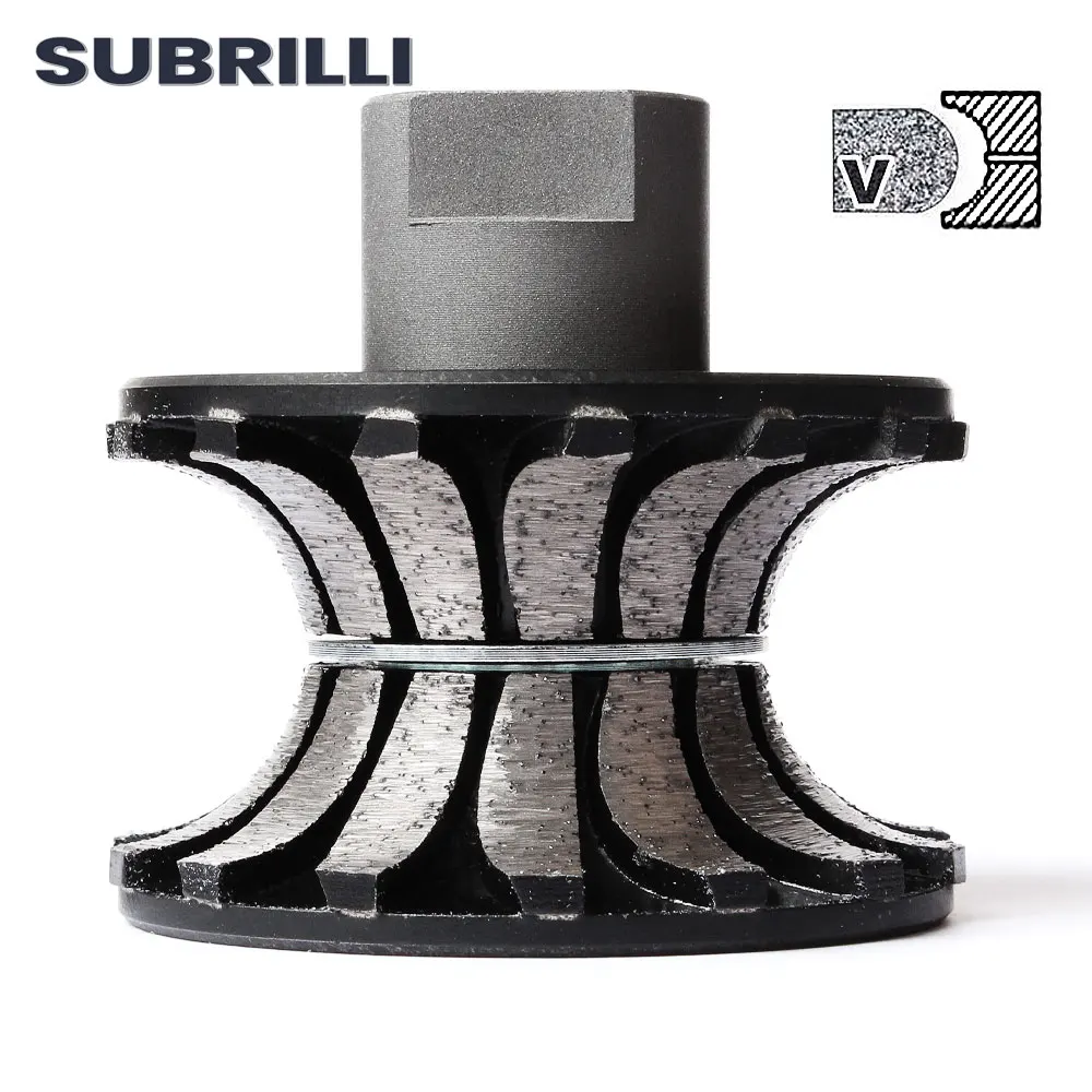 

SUBRILLI Segmented V30 Diamond Hand Profile Router Bit Full Bullnose Stone Concrete Granite Countertop Abrasive Grinding Wheel