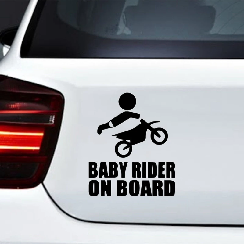 CK20119#15x18cm Baby Rider on Board Funny Vinyl Car Sticker Waterproof Car Decal Stickers on Car Truck Bumper Rear Window view 3