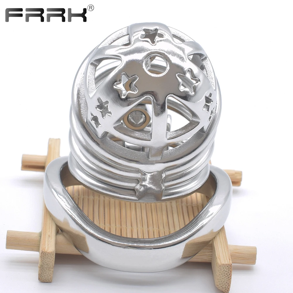 FRRK Metal Spiked Chastity Cage Spines for AdulTs 18 Men\'s Penis Rings Male BDSM Sex Toys Bondage Belt Gay Device