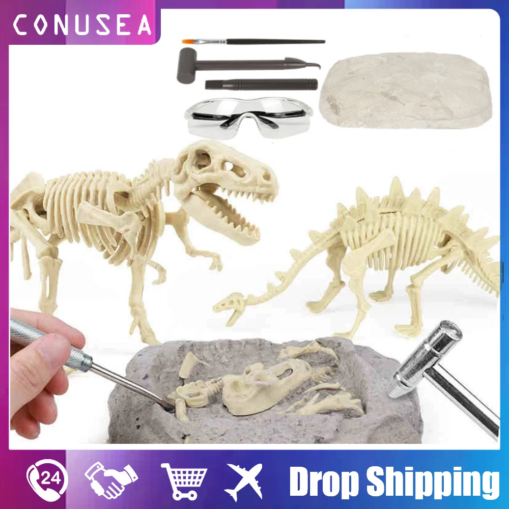 

DIY Educational Toys Simulation Dinosaur Fossils Archaeological Excavation Toy Tyrannosaurus Skeleton Model for Boys Children