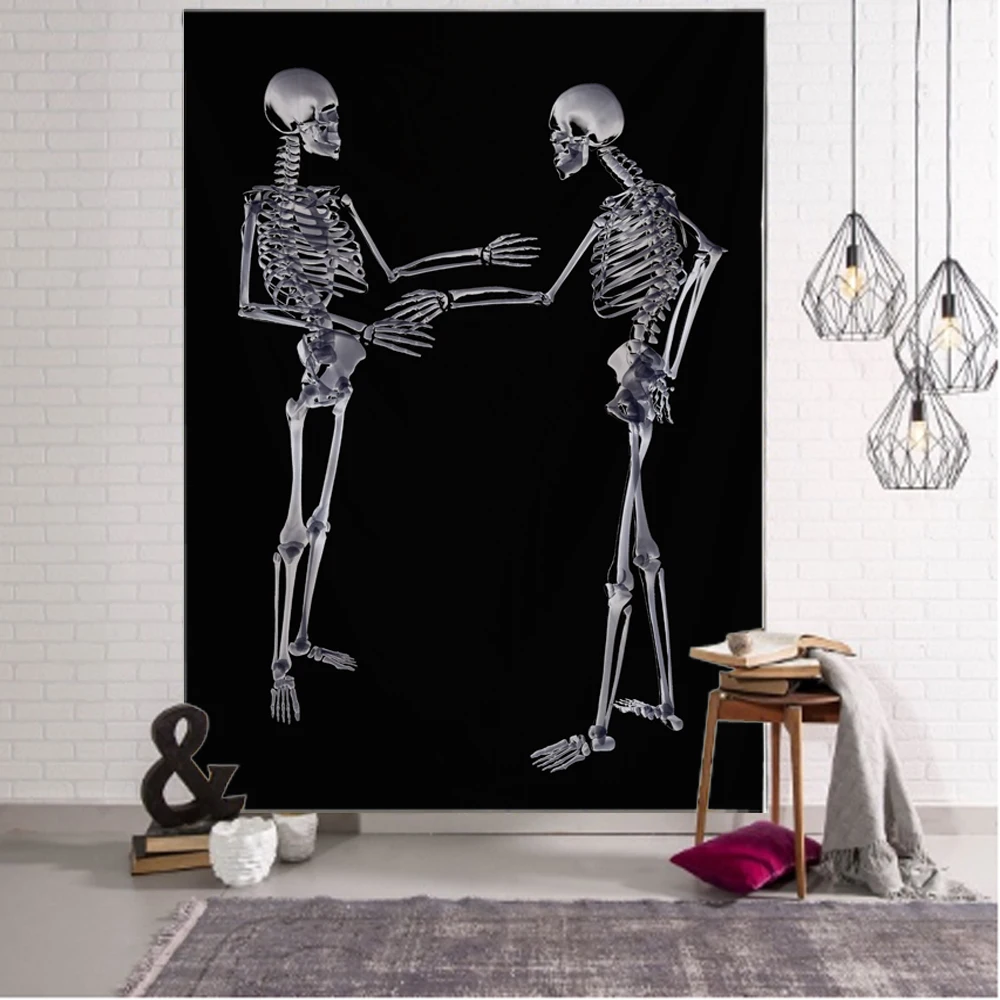 Skull Series Tapestry Art Blanket Curtain Hanging at Home Bedroom Living Room Decoration