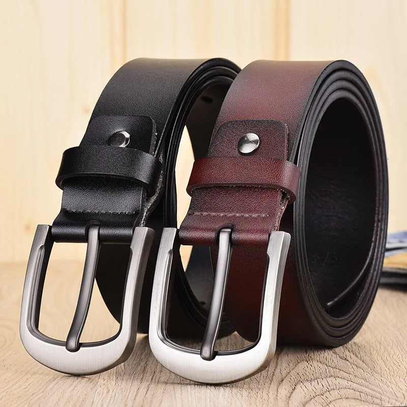 peikong Dropship High Quality Genuine Leather Luxury Strap Male Belts For Men Jeans Casual Belt Pin Buckle Masculine Cummerbund