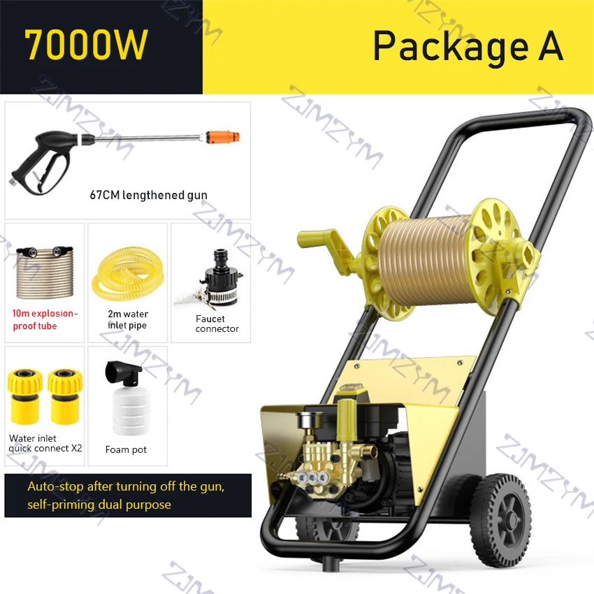 Máy Bơm Nước Cao Áp Rửa Xe Ô Tô Xe Máy Di Động Hộ Gia Đình Bơm Rửa Xe Máy Phun Thương Mại Máy Rửa Xe 220V 7000W 20mpa