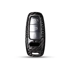 Real Carbon fiber Car Remote key Fob case key Cover For Audi A6 C8 A7 A8 Q8 2018 2019 2020 2021 Car Styling Car Accessories