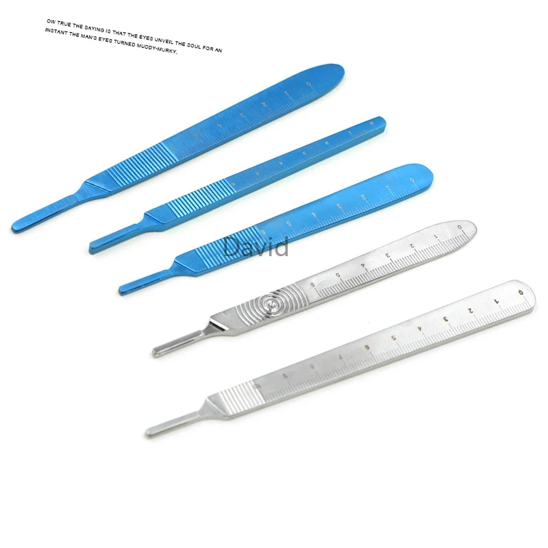 Stainless Steel Knife Handle Blade Holder,Titanium Surgical Knife Handle Cosmetic Surgery Tool Handle