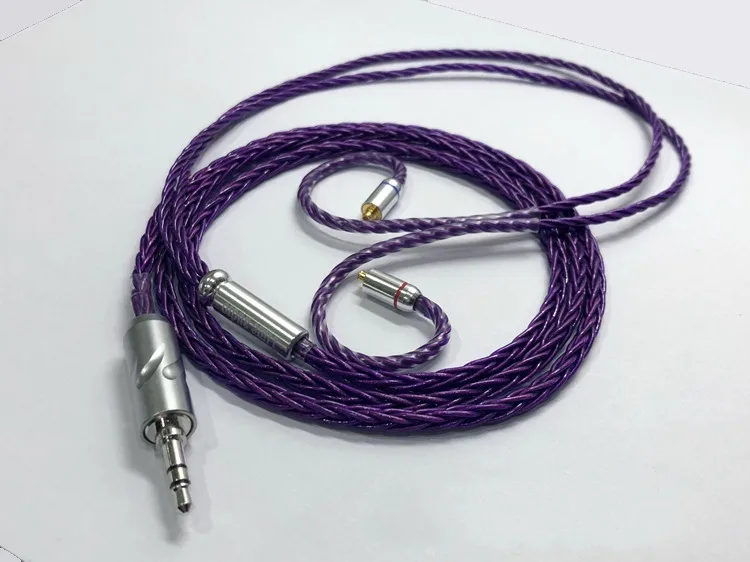 diy earphone upgrade cable 8 cores MMCX IM50 IE80 0.78mm 2pin 0.75mm TF10 A2DC purple cable