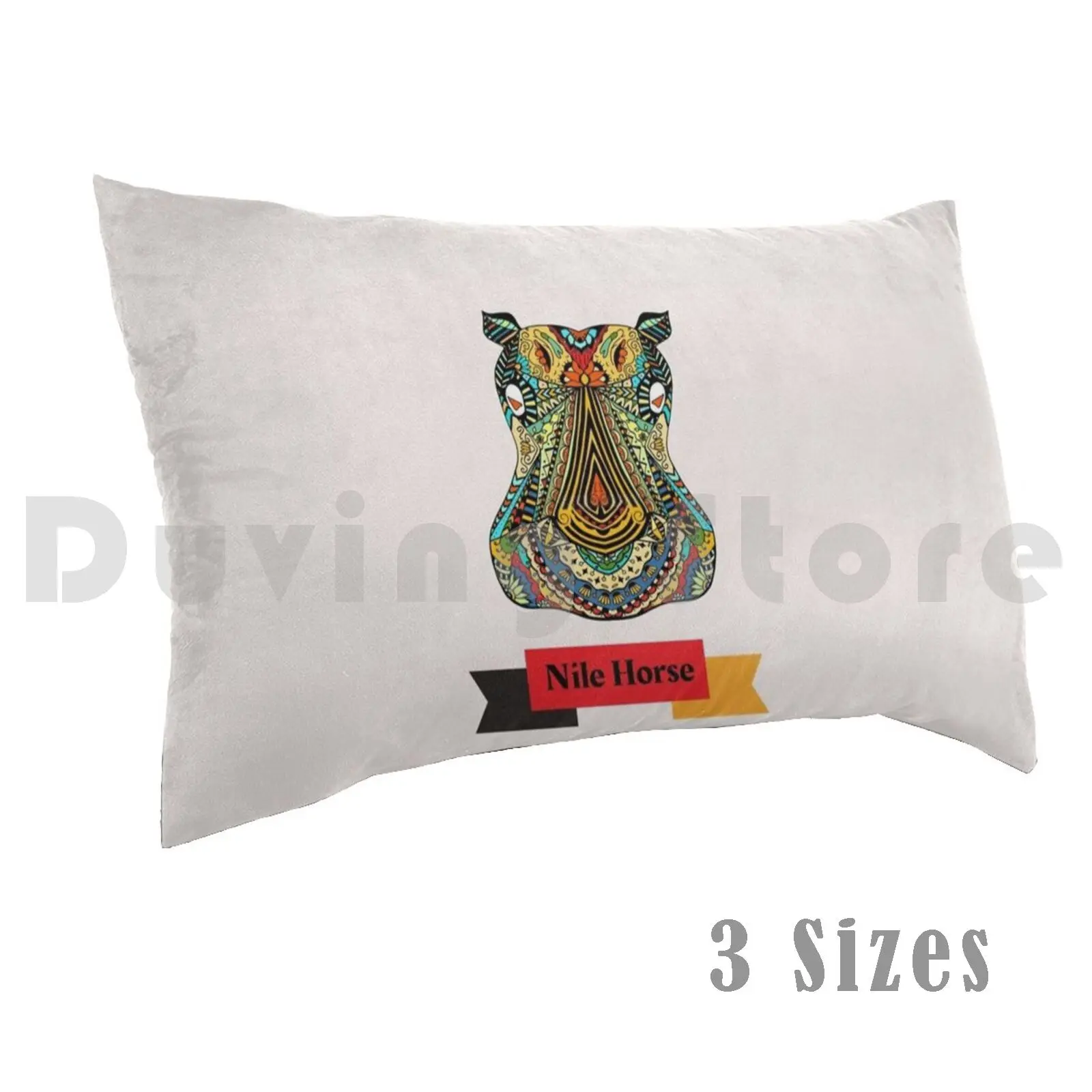 Hippo Nilpferd Nile Horse Zentangle German Wordplay Pillow Case Printed 50x75 German Teacher Germany German