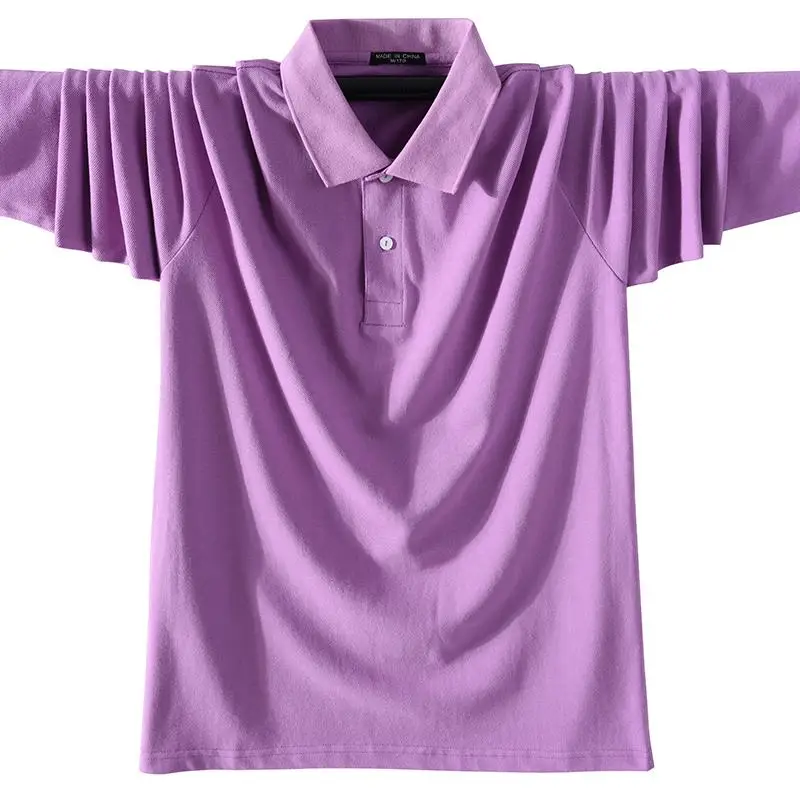 100% Cotton High Quality Men\'s Polo Shirts Solid Color Classic Casual Long Sleeve Polos Homme Fashion Men Clothing Lapel Tops