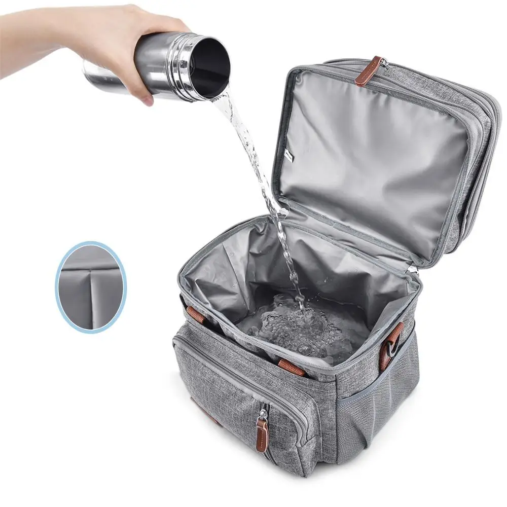 New Double-deck Cooler Bag Portable Picnic Ice Pack Food Thermo Bag Car Refrigerator Shoulder Bags koeltas