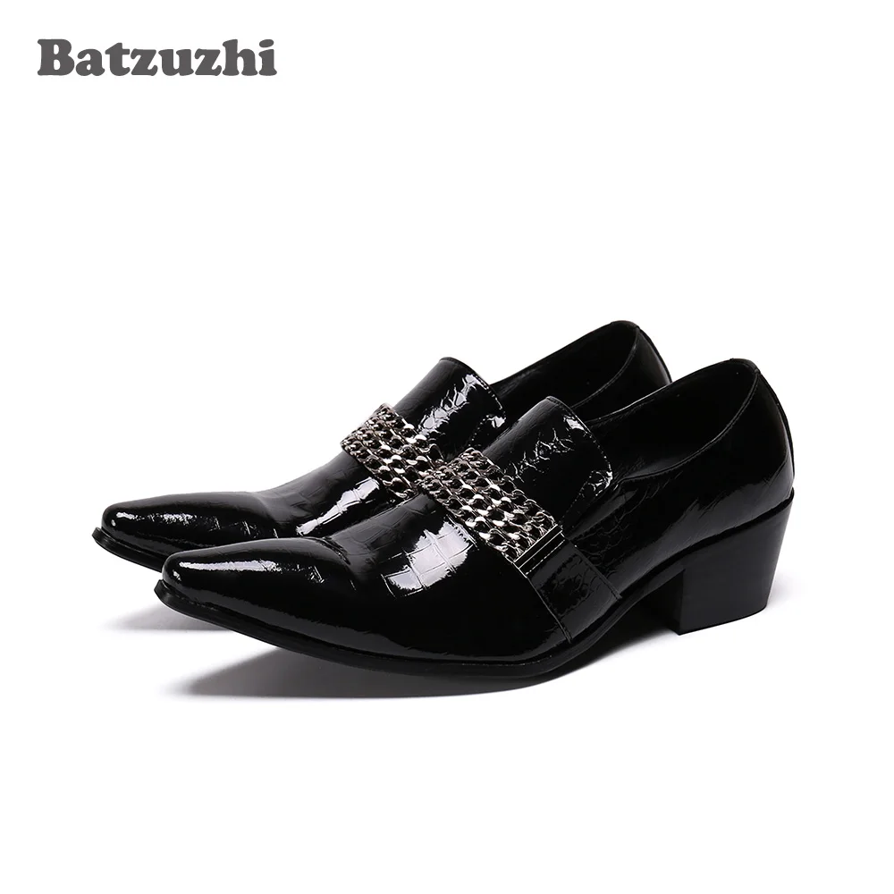 

Batzuzhi 6.5cm High Heel Men's Leather Shoes Pointed Toe Formal Business Shoes Gentleman Party & Wedding Shoes Men Zapatos Hombr