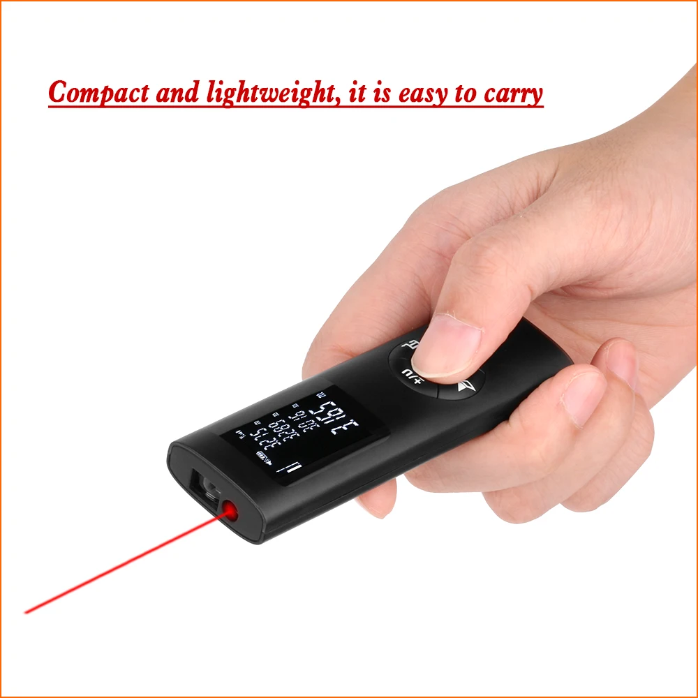 RZ Laser Rangefinder Medidor de distância 40m Digital Handheld Mini Medidor de distância a laser recarregável 131ft Laser Range Finder