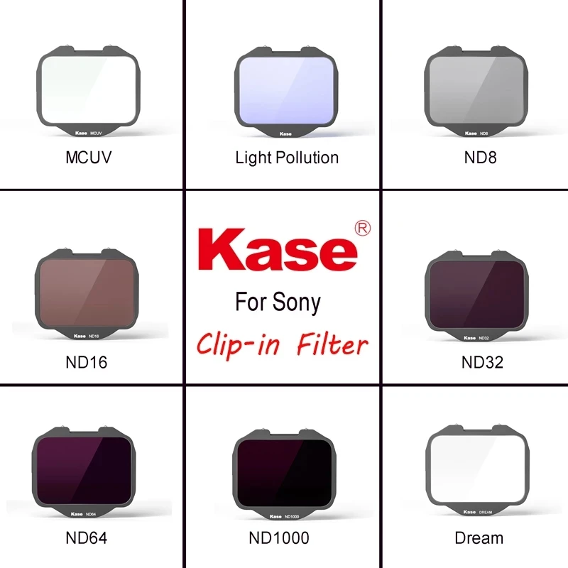 Kase Built-in MCUV / ND / Neutral Night Filter For Sony A7 Series / A7R / A7S  / A9 Series Camera ( Single Filter )