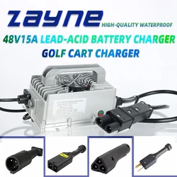 48V Club golf cart AGM batteria al piombo-acido lavasciuga pavimenti 48V 15A caricabatterie intelligente impermeabile AC110V presa di fabbrica può essere OEM